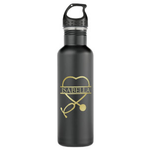 Heart Stethoscope Add Name Personalised 710 Ml Water Bottle