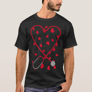 Heart Stethoscope Cute Love Nursing Valentines Day T-Shirt