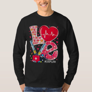 Heart Stethoscope Cute Love Nursing Valentines Dsp T-Shirt