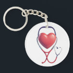 Heart & Stethoscope Keychain | Gift for Nurses & D<br><div class="desc">This round keychain features a meaningful medical design: a red heart framed by a stethoscope. It’s a thoughtful,  compact gift for doctors,  nurses,  medical students,  or anyone in the healthcare field. Great for hospital workers,  graduation gifts,  or simply to say thank you.

Lightweight,  durable,  and perfect for everyday use.</div>