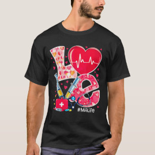 Heart Stethoscope Love Valentines Medical Assistan T-Shirt