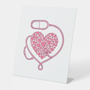 Heart Stethoscope Medical Love Vector Shirt Design Pedestal Sign