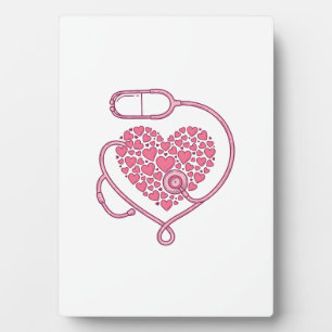 Heart Stethoscope Medical Love Vector Shirt Design Plaque