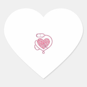 Heart Stethoscope Medical Love Vector Shirt Design Sticker