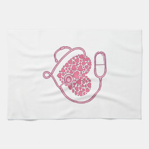 Heart Stethoscope Medical Love Vector Shirt Design Tea Towel