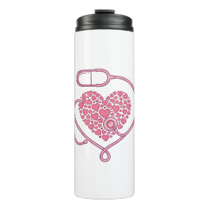 Heart Stethoscope Medical Love Vector Shirt Design Thermal Tumbler