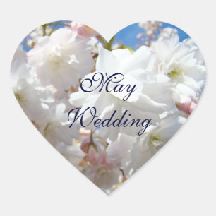 Heart stickers May Wedding seals Blossoms Spring