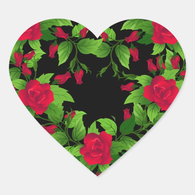 Heart Stickers-Red Roses Sticker (Front)