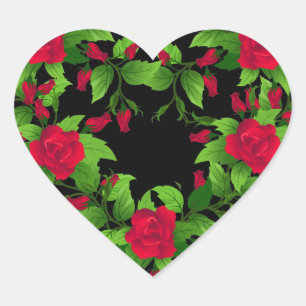 Heart Stickers-Red Roses Sticker