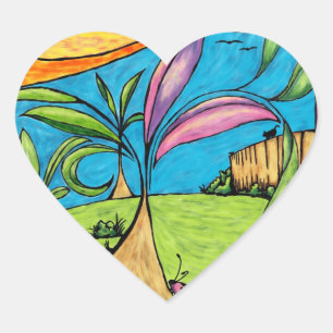 Heart Stickers, Summer Fun Doodle Sticker