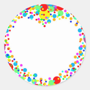 heart stiker classic round sticker