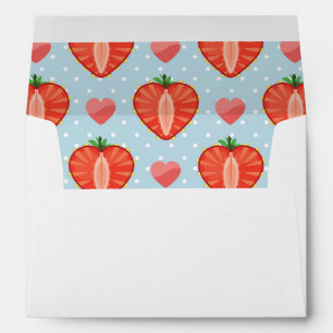 Heart Strawberries with Polka Dots And Hearts Envelopes