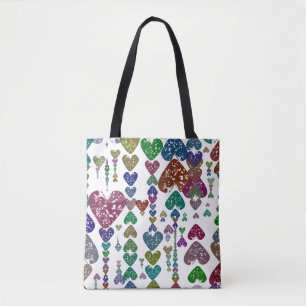 Heart strings tote bag