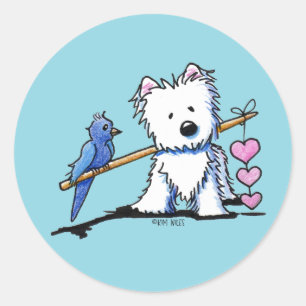Heart Strings Westie Sticker