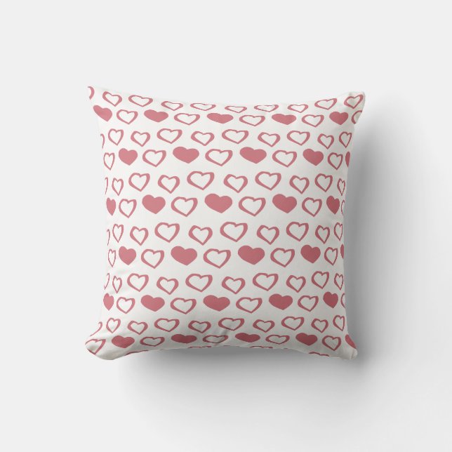 Heart Stripe Pink Ballerina Pattern Throw Pillow (Front)