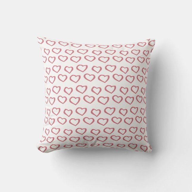 Heart Stripe Pink Ballerina Pattern Throw Pillow (Front)