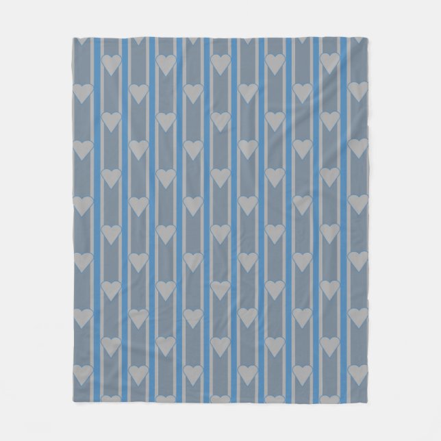Heart Striped Fleece Blanket (Front)