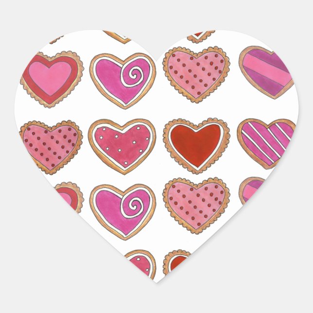 Heart Sugar Cookies Valentine's Day Baking Heart Sticker (Front)