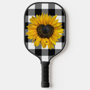 Heart Sunflower with Ladybug Pickleball Paddle