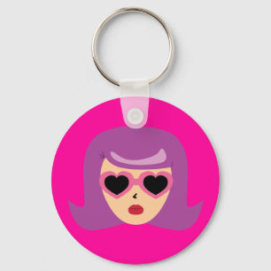 Heart Sunglasses Key Ring