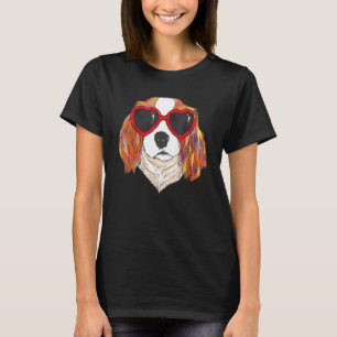 Heart Sunglasses Love Cute Dog Cavalier King Charl T-Shirt