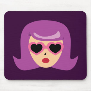 Heart Sunglasses Mouse Pad