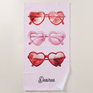 Heart Sunnies Bridesmaid Girls Trip Beach Towel