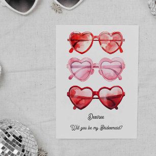 Heart Sunnies Bridesmaid Proposal  Card