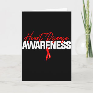 Heart Support Squad Red Ribbon Heart Disease Aware Card
