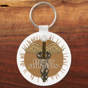Heart Surgeon Caduceus Key Ring