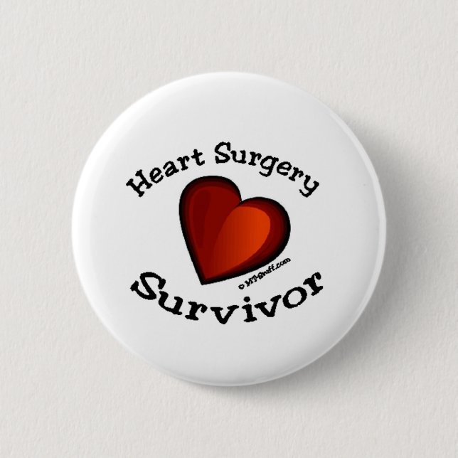 Heart Surgery Survivor 6 Cm Round Badge (Front)