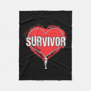 Heart Surgery Survivor Cardiac New Life Gift  Fleece Blanket