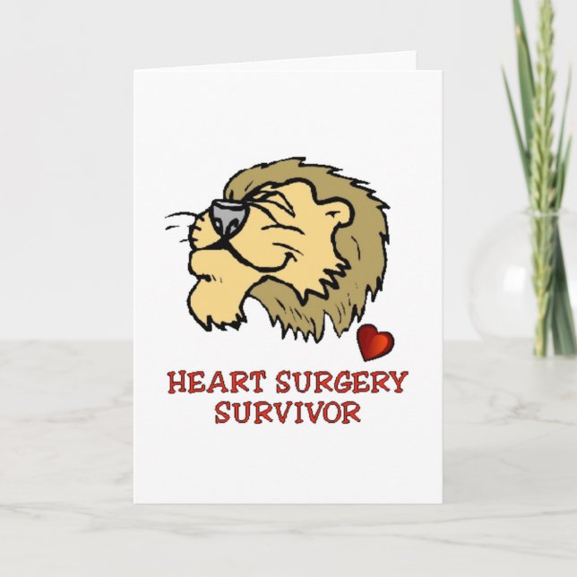 Heart Surgery Survivor Lion Card (Front)