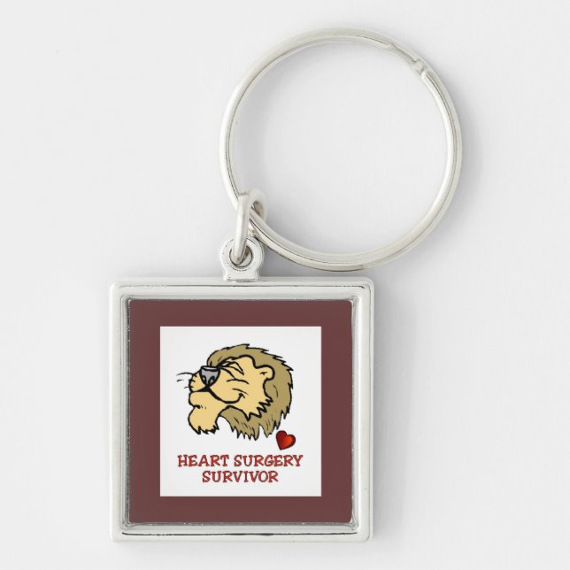 Heart Surgery Survivor Lion Key Ring (Front)