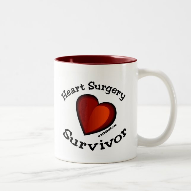 Heart Surgery Survivor Two-Tone Coffee Mug (Right)