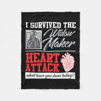 Heart Surgery Survivor Widow Maker Heart Attack Fleece Blanket