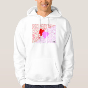 Heart Surprise Men's White Pullover Hoodie