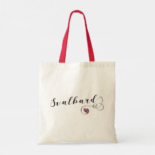 Heart Svalbard Flag, Spitsbergen, Norway Tote Bag