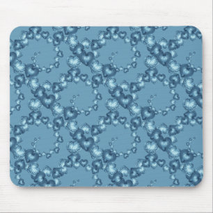 Heart Swirls, Light Blue-MOUSEPAD Mouse Pad