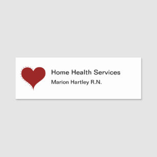 Heart Symbol Home Health Medical Staff Name Tag