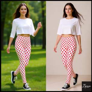 Heart Symbol Pattern bright red Leggings