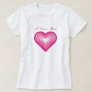 Heart T-Shirt with Text - I Love You