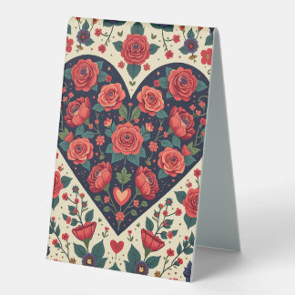 heart table tent sign