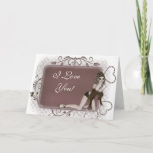 Heart Tag Elf Design - Customisable Greeting Card