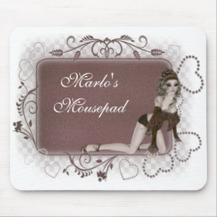 Heart Tag Elf Design - Customisable Mousepad