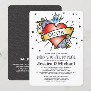 Heart Tattoo Baby Shower By Mail Invitation