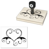 Heart Tattoo, Wood Handle 4" x 5" Rubber Stamp (Stamped)
