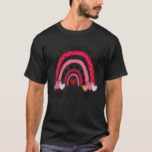Heart Teacher Rainbow Doodle Boho I Teach Sweeth T-Shirt