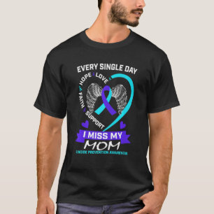 Heart Teal Purple I Miss My Mum Suicide Awareness  T-Shirt