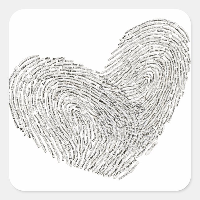 Heart text design in thumbprint seal (Front)